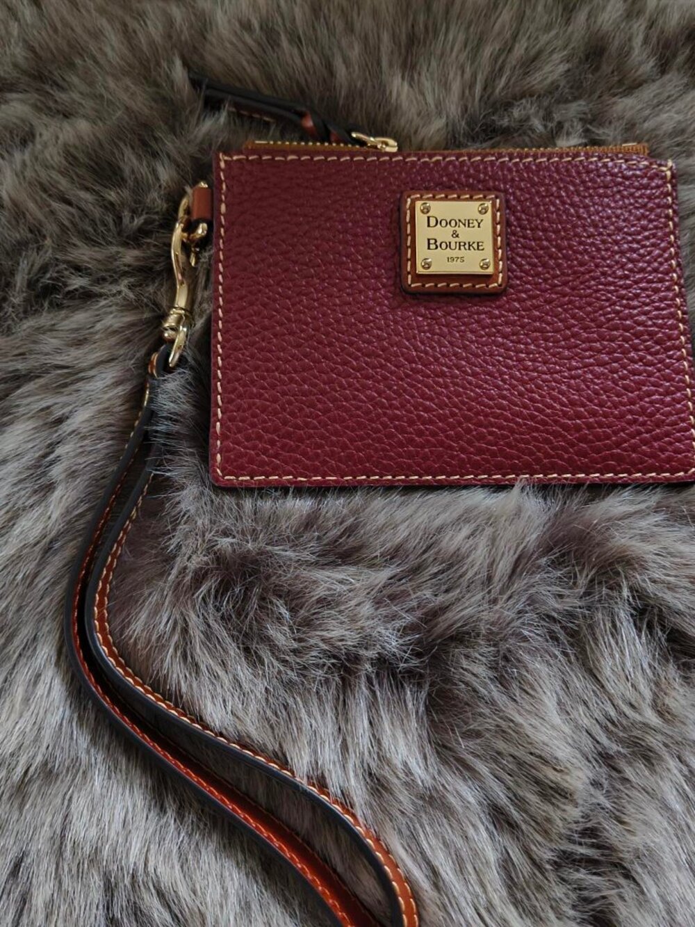 Dooney & Bourke Zip Top Card Case, Wine